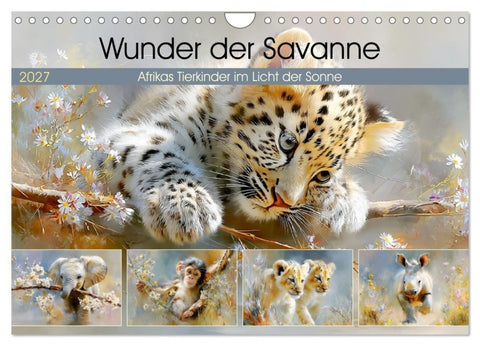 Wunder der Savanne. Afrikas Tierkinder im Licht der Sonne (Wandkalender 2027 DIN A4 quer), CALVENDO Monatskalender