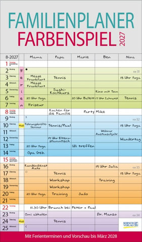 Familienplaner Farbenspiel 2027