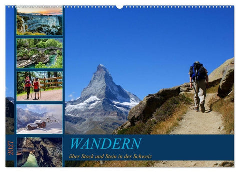 WANDERN über Stock und Stein in der Schweiz (Wandkalender 2027 DIN A2 quer), CALVENDO Monatskalender