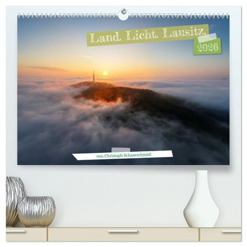 Land. Licht. Lausitz. (hochwertiger Premium Wandkalender 2026 DIN A2 quer), Kunstdruck in Hochglanz
