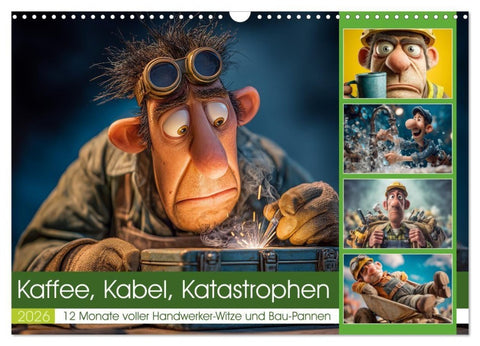 Kaffee, Kabel, Katastrophen (Wandkalender 2026 DIN A3 quer), CALVENDO Monatskalender