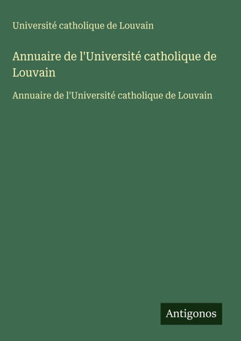 Annuaire de l'Université catholique de Louvain