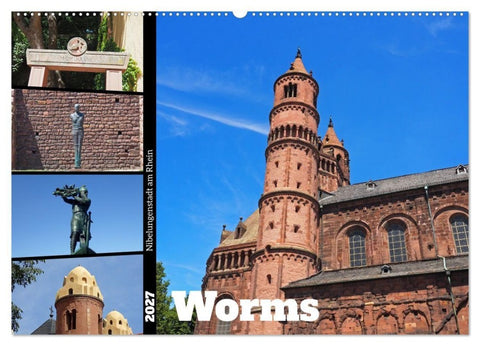 Worms-Nibelungenstadt am Rhein (Wandkalender 2027 DIN A2 quer), CALVENDO Monatskalender