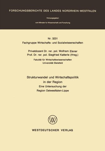 Strukturwandel und Wirtschaftspolitik in der Region