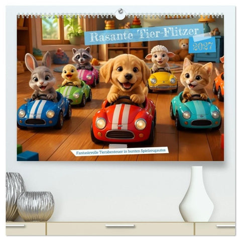 Rasante Tier-Flitzer (hochwertiger Premium Wandkalender 2027 DIN A2 quer), Kunstdruck in Hochglanz