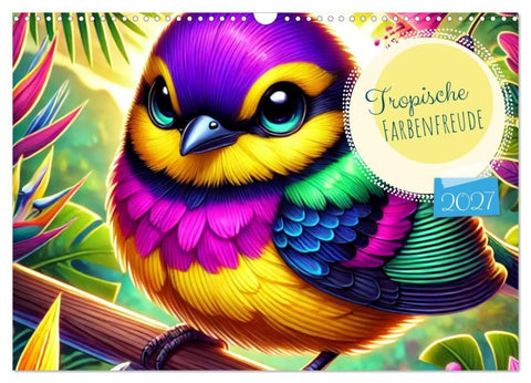 Tropische Farbenfreude (Wandkalender 2027 DIN A3 quer), CALVENDO Monatskalender