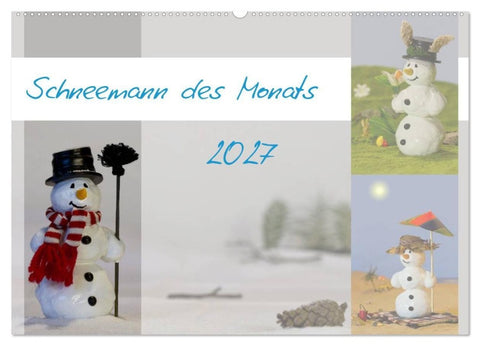 Schneemann des Monats 2027 (Wandkalender 2027 DIN A2 quer), CALVENDO Monatskalender