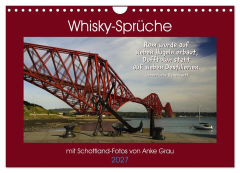 Whisky-Sprüche (Wandkalender 2027 DIN A4 quer), CALVENDO Monatskalender