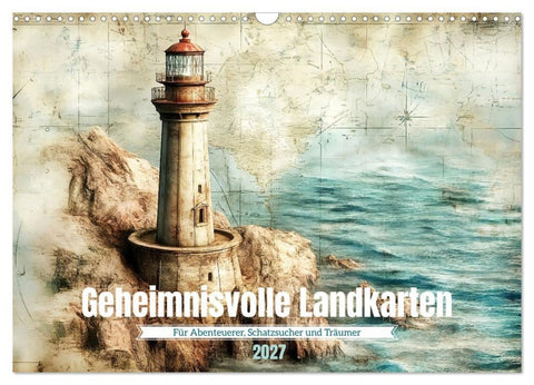 Geheimnisvolle Landkarten (Wandkalender 2027 DIN A3 quer), CALVENDO Monatskalender