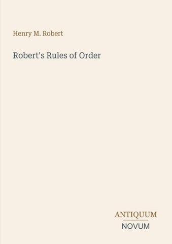 Robert's Rules of Order