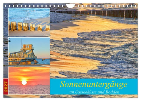 Sonnenuntergänge an Ostseeküste und Bodden (Wandkalender 2027 DIN A4 quer), CALVENDO Monatskalender
