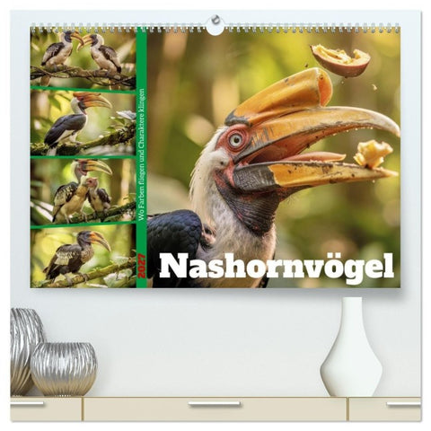 Nashornvögel (hochwertiger Premium Wandkalender 2027 DIN A2 quer), Kunstdruck in Hochglanz