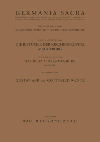 Das Bistum Brandenburg. Teil 1