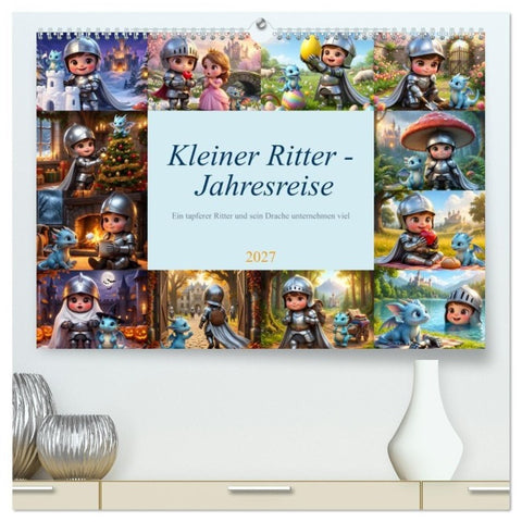 Kleiner Ritter - Jahresreise (hochwertiger Premium Wandkalender 2027 DIN A2 quer), Kunstdruck in Hochglanz