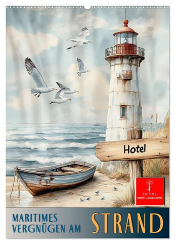 Maritimes Vergnügen am Strand (Wandkalender 2026 DIN A2 hoch), CALVENDO Monatskalender