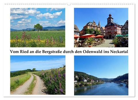 Vom Ried an die Bergstraße, durch den Odenwald ins Neckartal (Wandkalender 2027 DIN A2 quer), CALVENDO Monatskalender