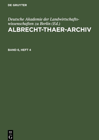 Albrecht-Thaer-Archiv. Band 6, Heft 4