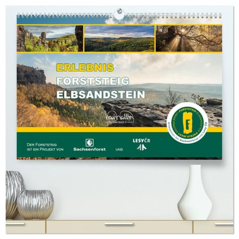 Erlebnis Forststeig Elbsandstein (hochwertiger Premium Wandkalender 2027 DIN A2 quer), Kunstdruck in Hochglanz