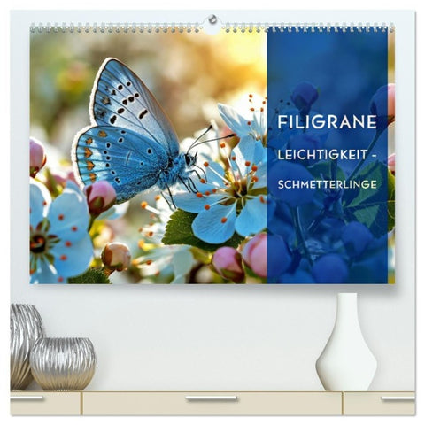 Filigrane Leichtigkeit - Schmetterlinge (hochwertiger Premium Wandkalender 2027 DIN A2 quer), Kunstdruck in Hochglanz