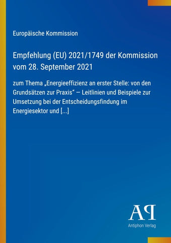 Empfehlung (EU) 2021/1749 der Kommission vom 28. September 2021