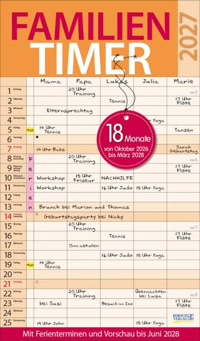 Familientimer 18 Monate 2027/2028