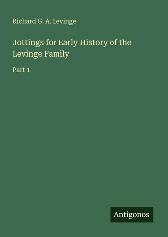 Jottings for Early History of the Levinge Family