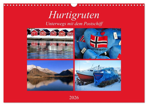 Hurtigruten - Unterwegs mit dem Postschiff (Wandkalender 2026 DIN A3 quer), CALVENDO Monatskalender