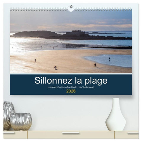 Sillonnez la plage  (Calendrier mural 2026 DIN A2 vertical) calendrier de bureau