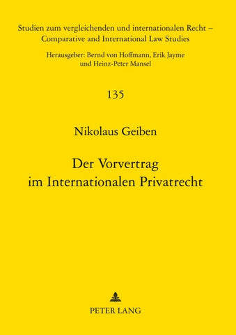 Der Vorvertrag im Internationalen Privatrecht