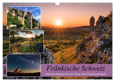 Fränkische Schweiz - Sehenswürdigkeiten der Berg- und Hügellandschaft (Wandkalender 2027 DIN A3 quer), CALVENDO Monatskalender