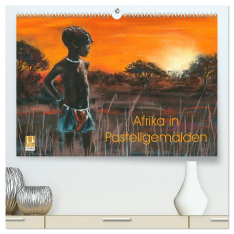 Afrika in Pastellgemälden (hochwertiger Premium Wandkalender 2027 DIN A2 quer), Kunstdruck in Hochglanz
