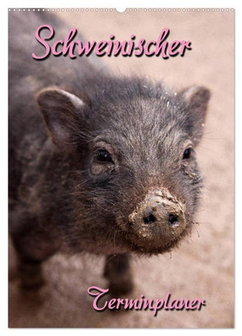 Schweinischer Terminplaner (Wandkalender 2027 DIN A2 hoch), CALVENDO Monatskalender