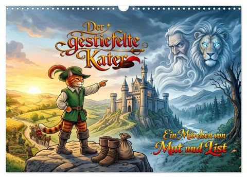 Der gestiefelte Kater – Ein Märchen von Mut und List (Wandkalender 2027 DIN A3 quer), CALVENDO Monatskalender