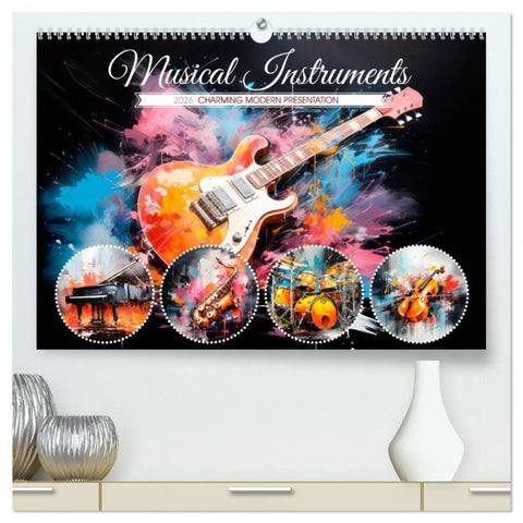 Musical Instruments CHARMING MODERN PRESENTATION (High Quality Premium Wall Calendar 2026 DIN A2 landscape),CALVENDO 12 Month Wall Calendar