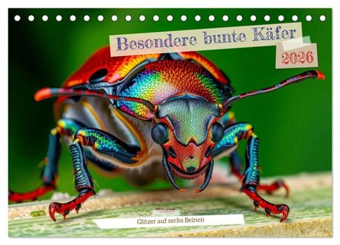 Besondere bunte Käfer (Tischkalender 2026 DIN A5 quer), CALVENDO Monatskalender