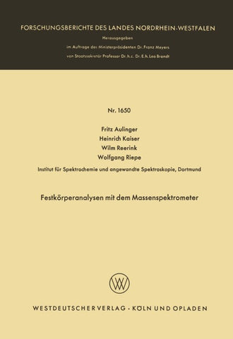 Festkörperanalysen mit dem Massenspektrometer