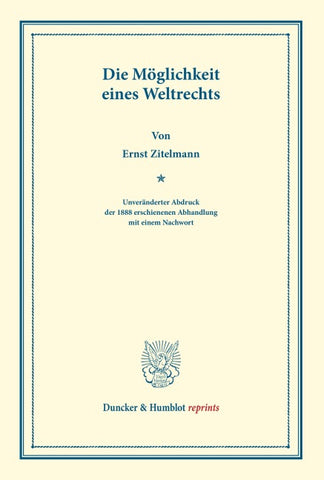 Die Möglichkeit eines Weltrechts