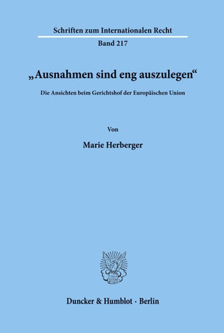 "Ausnahmen sind eng auszulegen'.