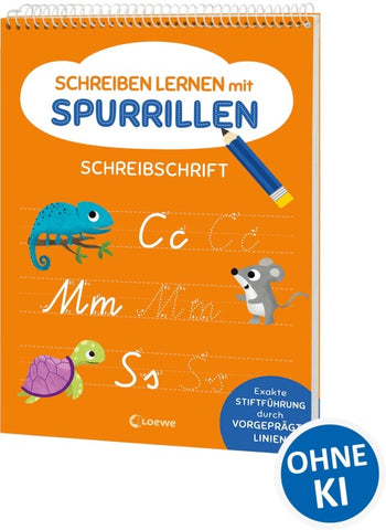 Schreiben lernen mit Spurrillen - Schreibschrift