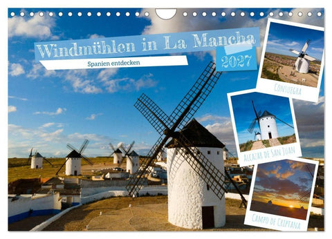 Windmühlen in La Mancha (Wandkalender 2027 DIN A4 quer), CALVENDO Monatskalender