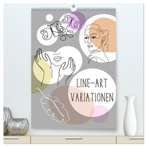 Line-Art Variationen (hochwertiger Premium Wandkalender 2027 DIN A2 hoch), Kunstdruck in Hochglanz
