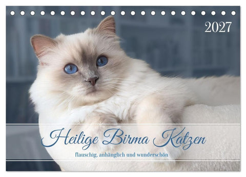 Heilige Birma Katzen - flauschig, anhänglich und wunderschön (Tischkalender 2027 DIN A5 quer), CALVENDO Monatskalender