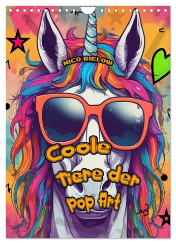 Coole Tiere der Pop Art (Wandkalender 2027 DIN A4 hoch), CALVENDO Monatskalender