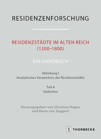 Residenzstädte im Alten Reich (1300–1800). Ein Handbuch