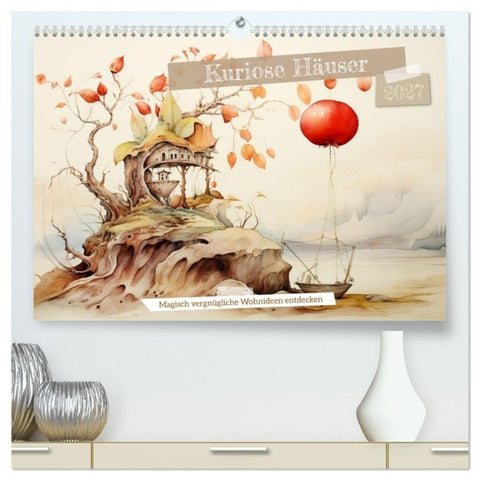 Kuriose Häuser (hochwertiger Premium Wandkalender 2027 DIN A2 quer), Kunstdruck in Hochglanz