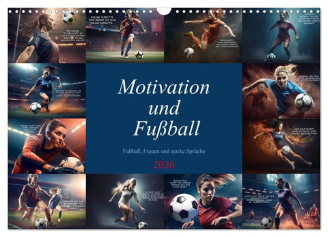 Motivation und Fußball (Wandkalender 2026 DIN A3 quer), CALVENDO Monatskalender