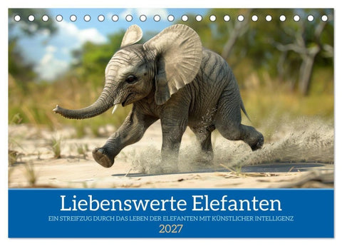 Liebenswerte Elefanten (Tischkalender 2027 DIN A5 quer), CALVENDO Monatskalender