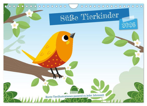 Süße Tierkinder (Wandkalender 2026 DIN A4 quer), CALVENDO Monatskalender