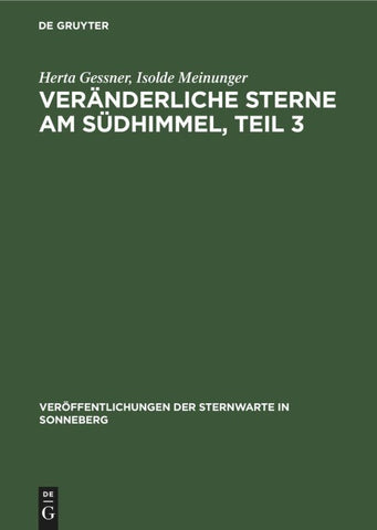 Veränderliche Sterne am Südhimmel, Teil 3