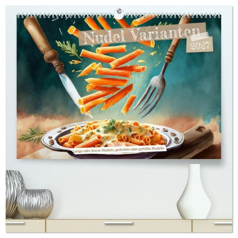 Nudel Varianten (hochwertiger Premium Wandkalender 2027 DIN A2 quer), Kunstdruck in Hochglanz